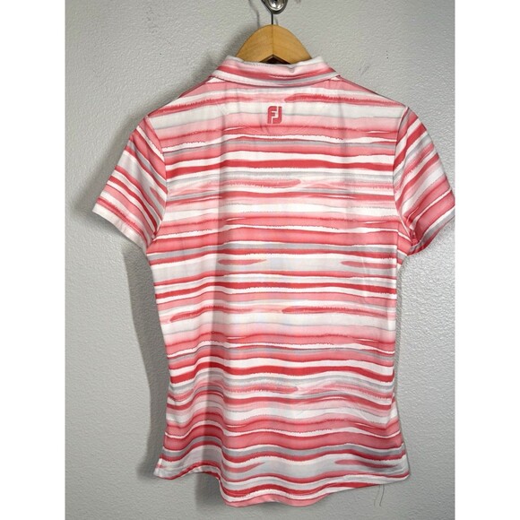 FOOTJOY FJ Women's Short Sleeve Watercolor Golf Tennis Top Size M Collared Shirt - Picture 7 of 12